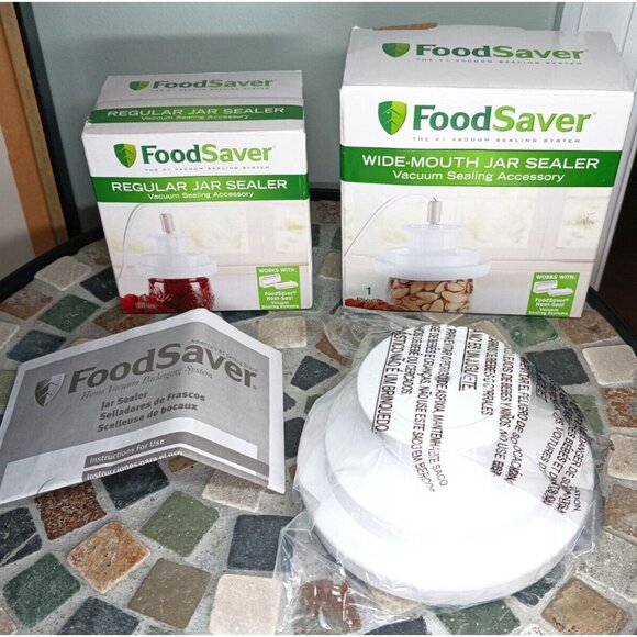 FoodSaver Accessory Wide-Mouth Jar and Regular Jar Sealer Set New In Box - Picture 1 of 6